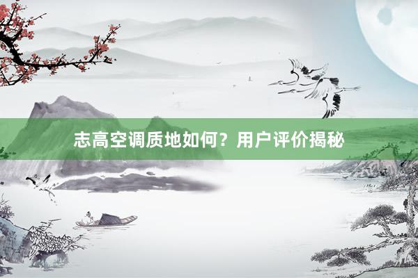 志高空调质地如何？用户评价揭秘